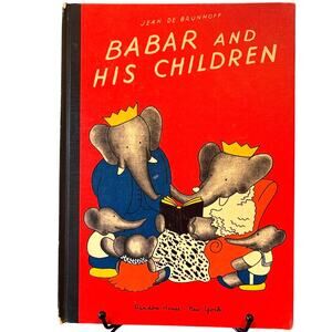 Vintage 1966 Babar and His Children Book by Jean De Brunhoff, Hardcover